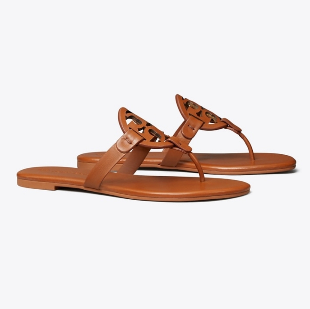 Tory Burch Miller Soft Sandal Bourbon Miele Size 7.5